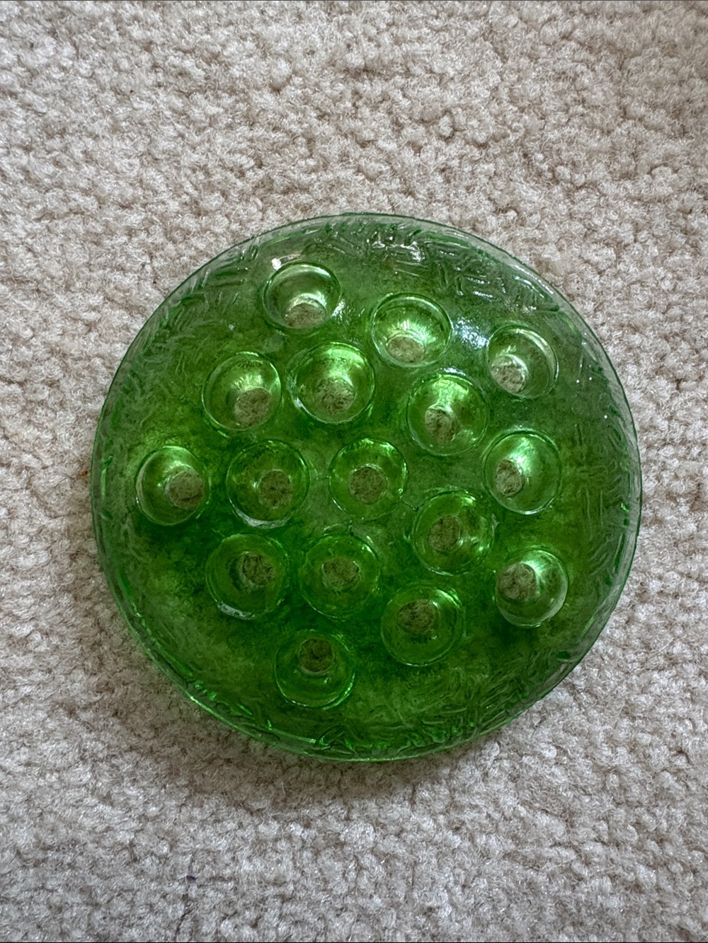 Uranium Glass Vintage Flower Frog Decorative Vase Insert
